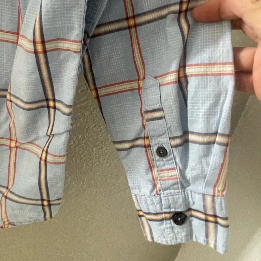 GAP Kids Plaid Button Down Shirt -‎ Blue/Orange Size M (8)